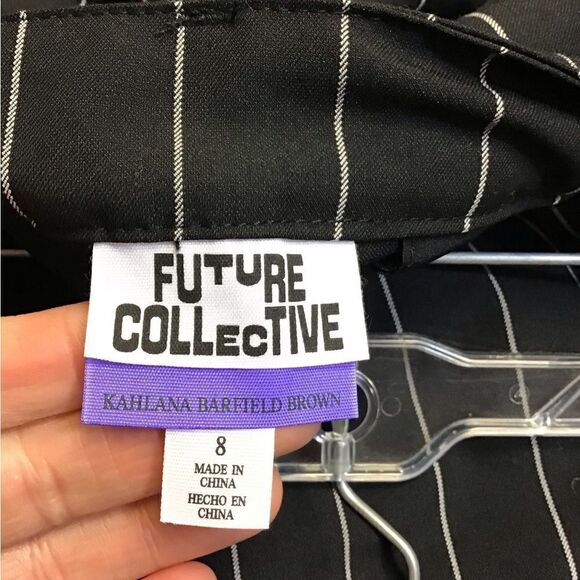Future Collection Ladies 8 black/white pin striped new - Picture 2 of 3
